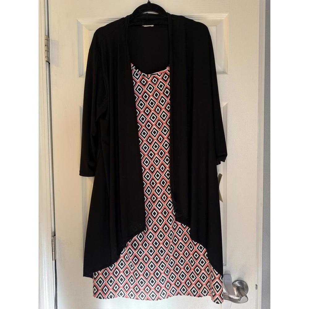 Dress with attached Black Cardigan Size 2XL